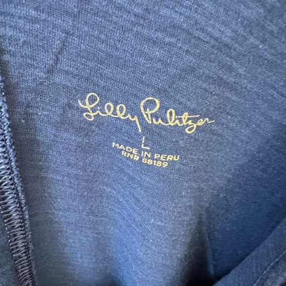 Lilly Pulitzer Deep Blue Ruffle Trim Tank - Picture 2 of 2